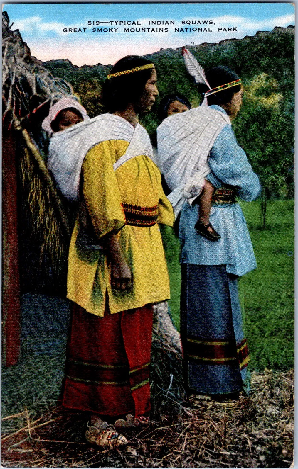 Great Smoky Mountains, United States – Cherokee Women And Child Postcard