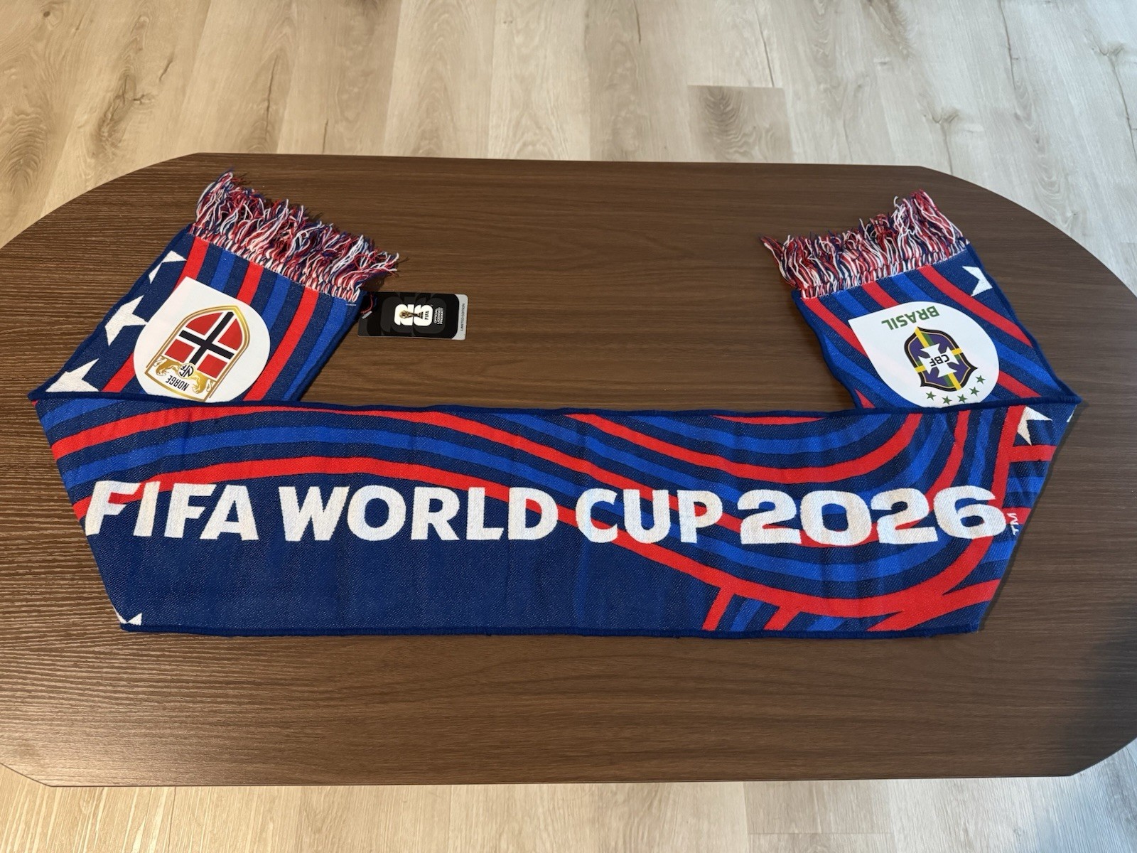 New 2026 FIFA World Cup Brazil vs Norway NJ Match Day Scarf Round of 16 07/05/26