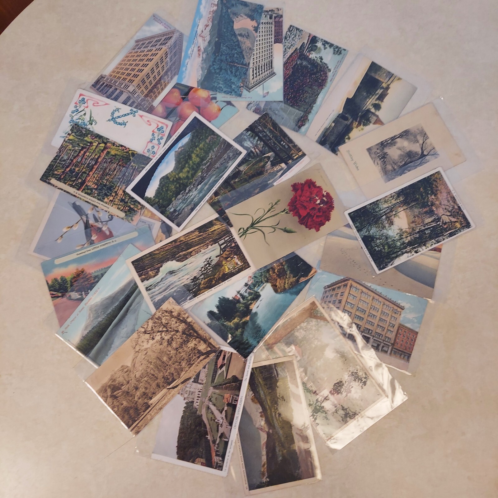 Post Cards, Antique Vintage 100 All In Sleeve Protector Mailed With Postage And