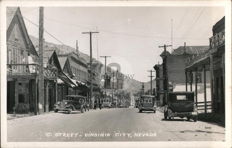 Virginia City, Nevada NV C Street Original Vintage Real Photo Postcard RPPC