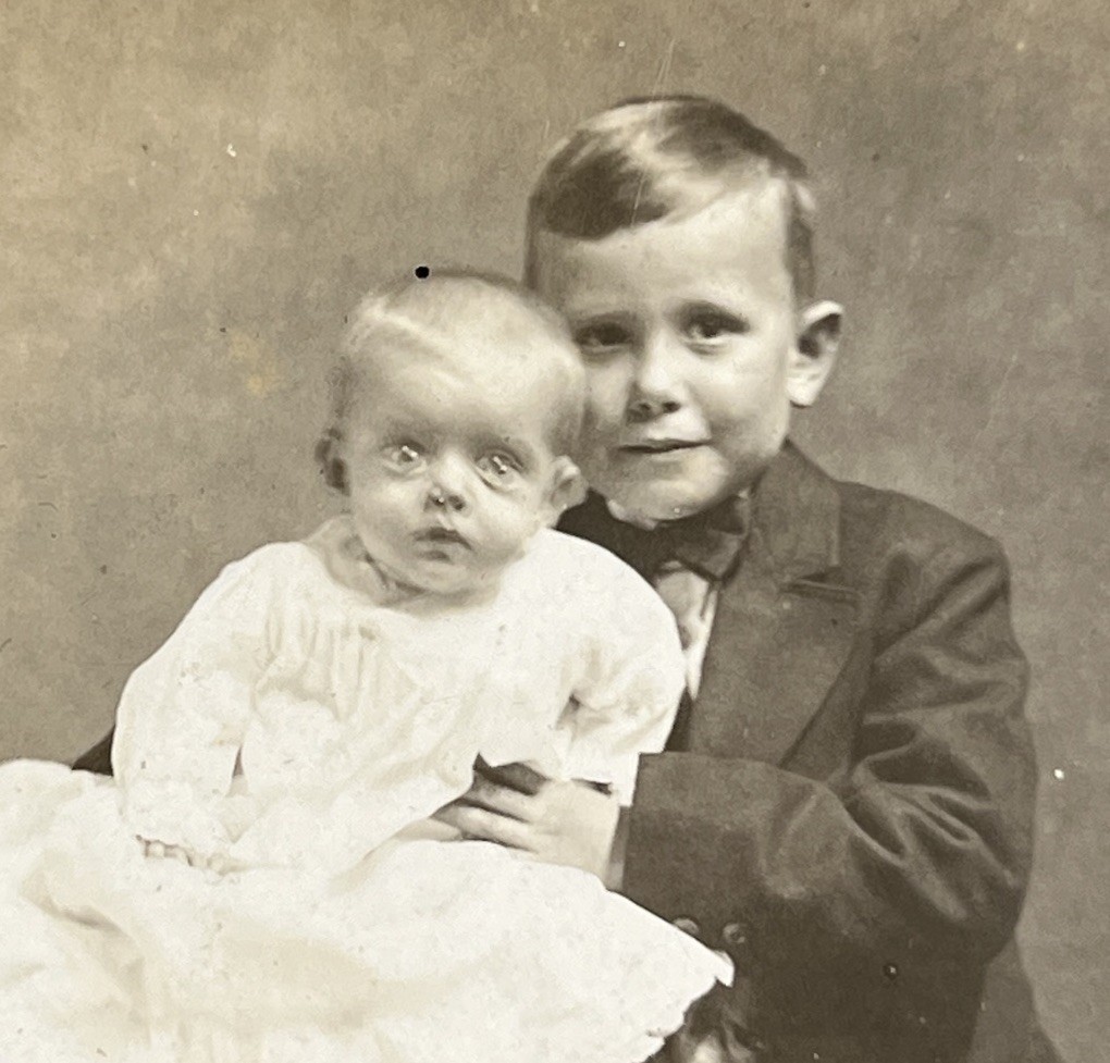 Vtg 1910s Creepy Baby Piercing Stare Blur Oddity Charles Mildred Miller Postcard