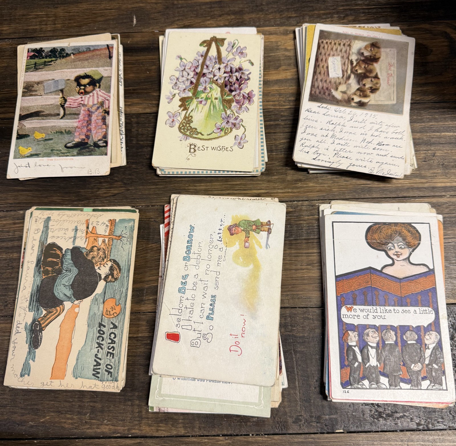 300 Vintage Postcards Lot Pre-1945 Mixed States Countries Topics – No Chrome