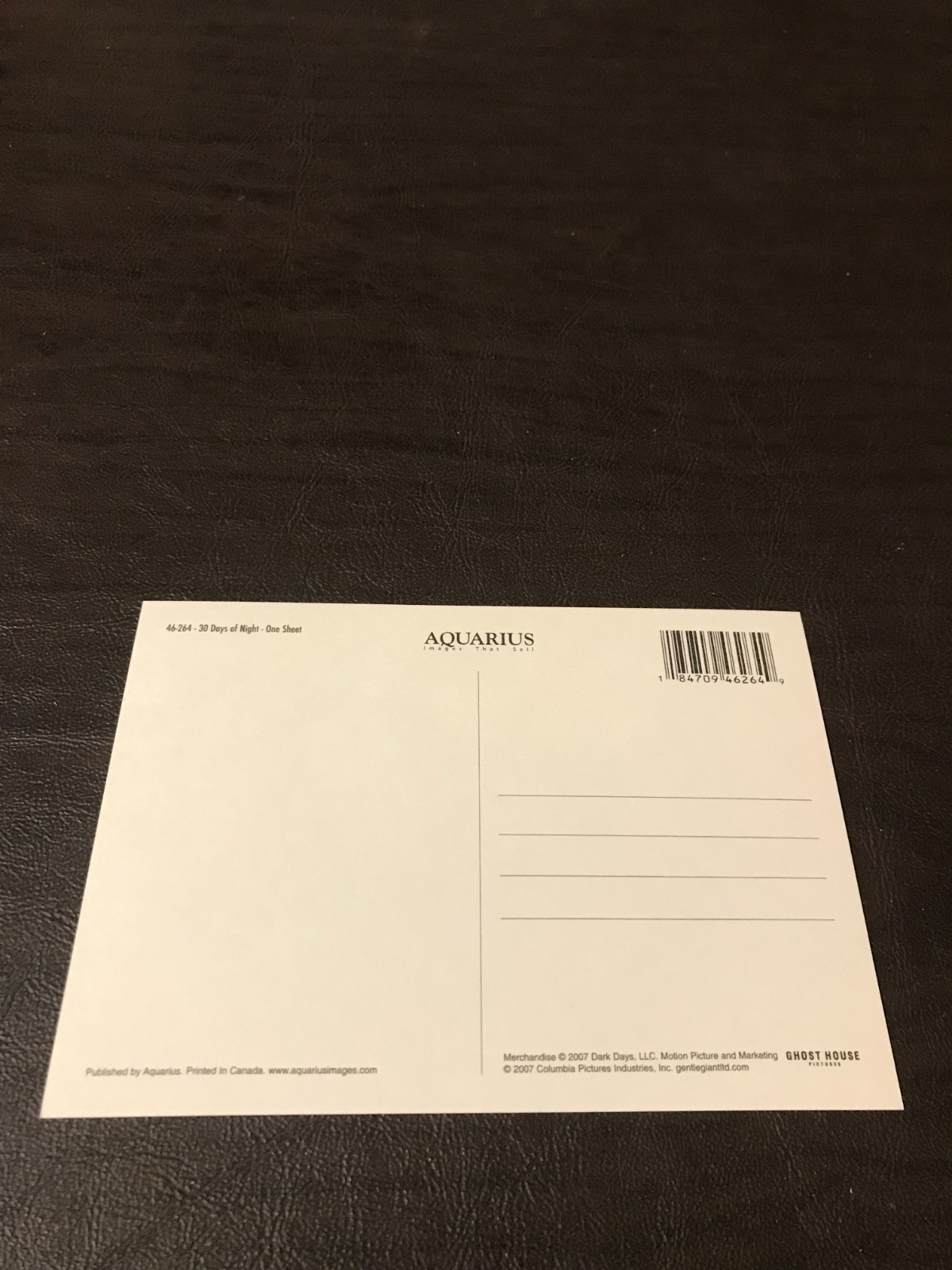 UNPOSTED MOVIE 4 X 6 POSTCARD – 30 DAYS OF NIGHT #1