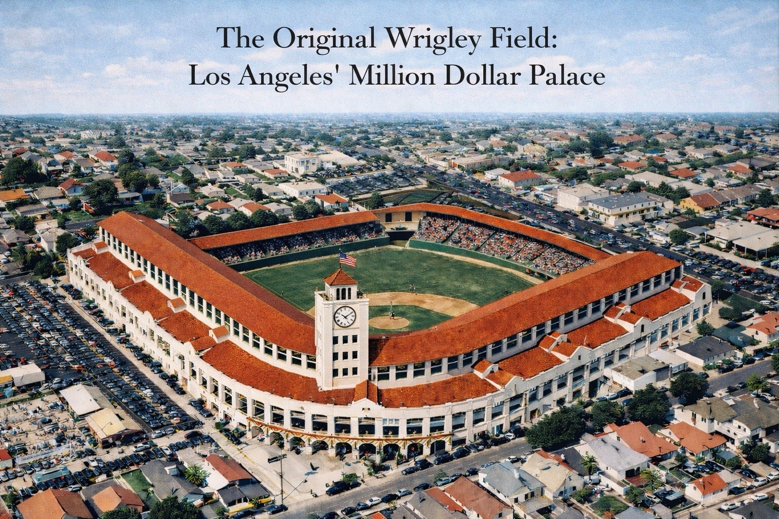 MODERN Postcard The Original Wrigley Field: Los Angeles California D117