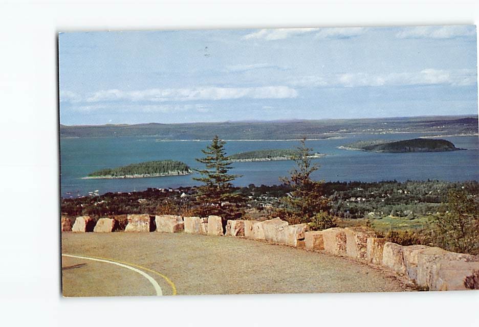 Postcard bar Harbor and Porcupine Island Mount Desert Island Maine USA