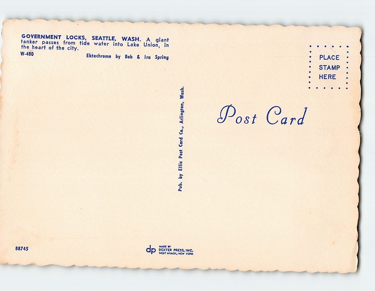 Postcard Government Locks Seattle Washington USA