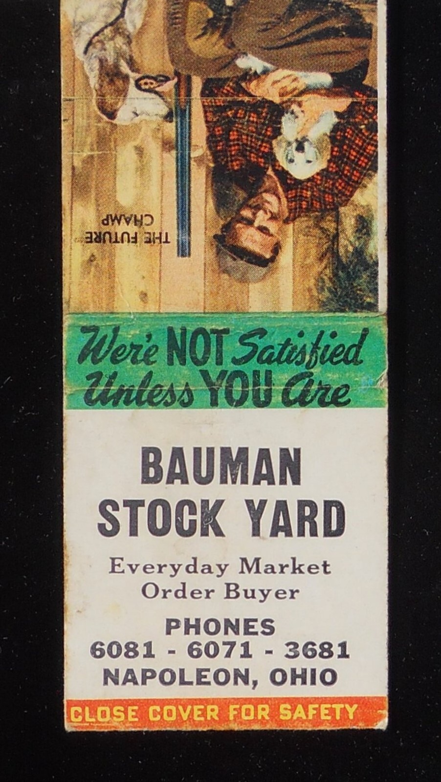 1950s Bauman Stock Yard Everyday Market Order Buyer Phone 6081 6071 Napoleon OH