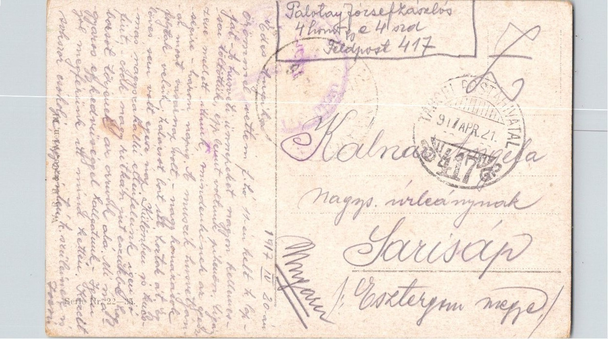 1917 German Pastoral Landscape Art Postcard Fence Bench Trees WWI Era Posted