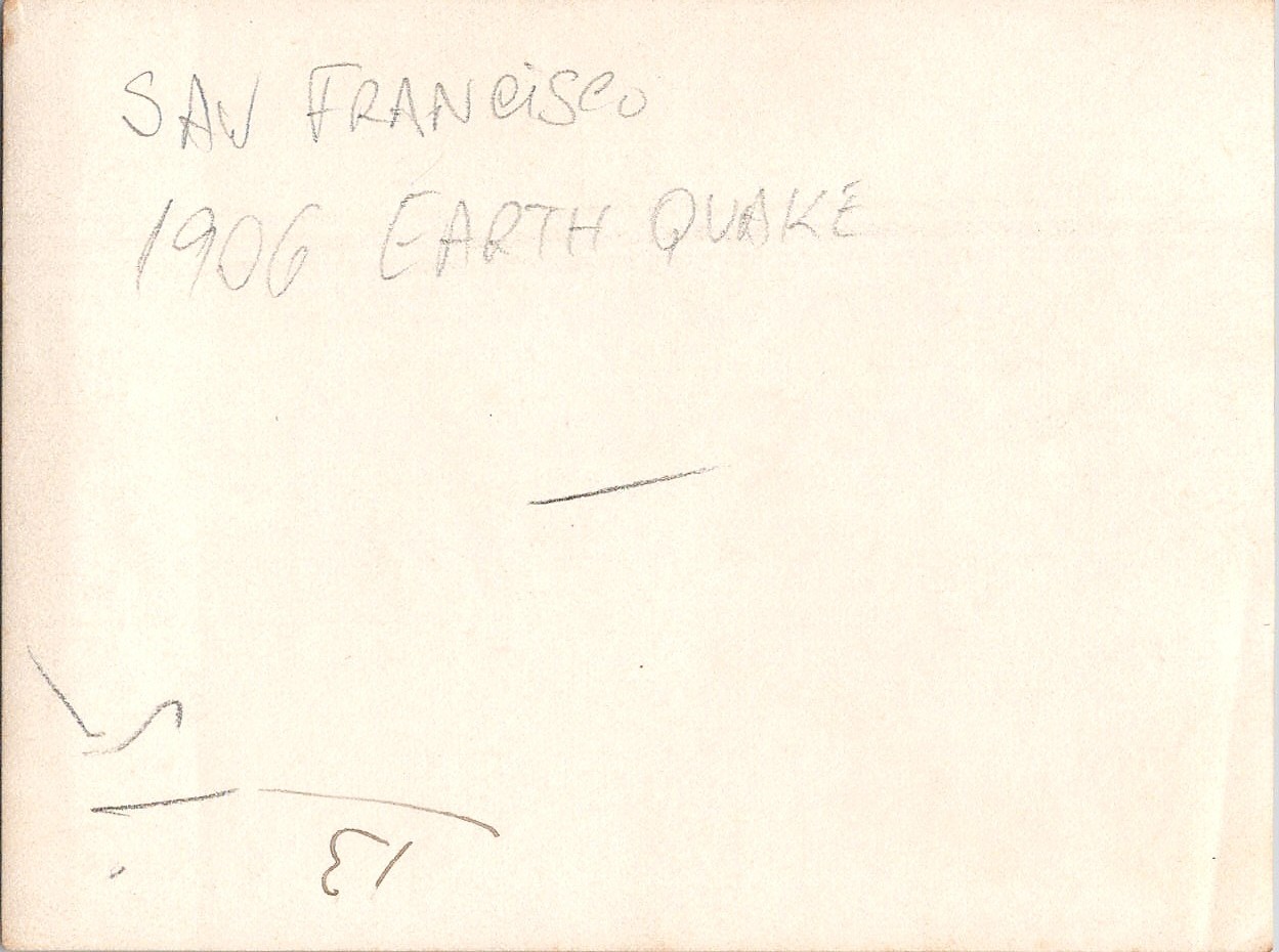 cc Not a postcard San Francisco 1906 Earthquake original real photo
