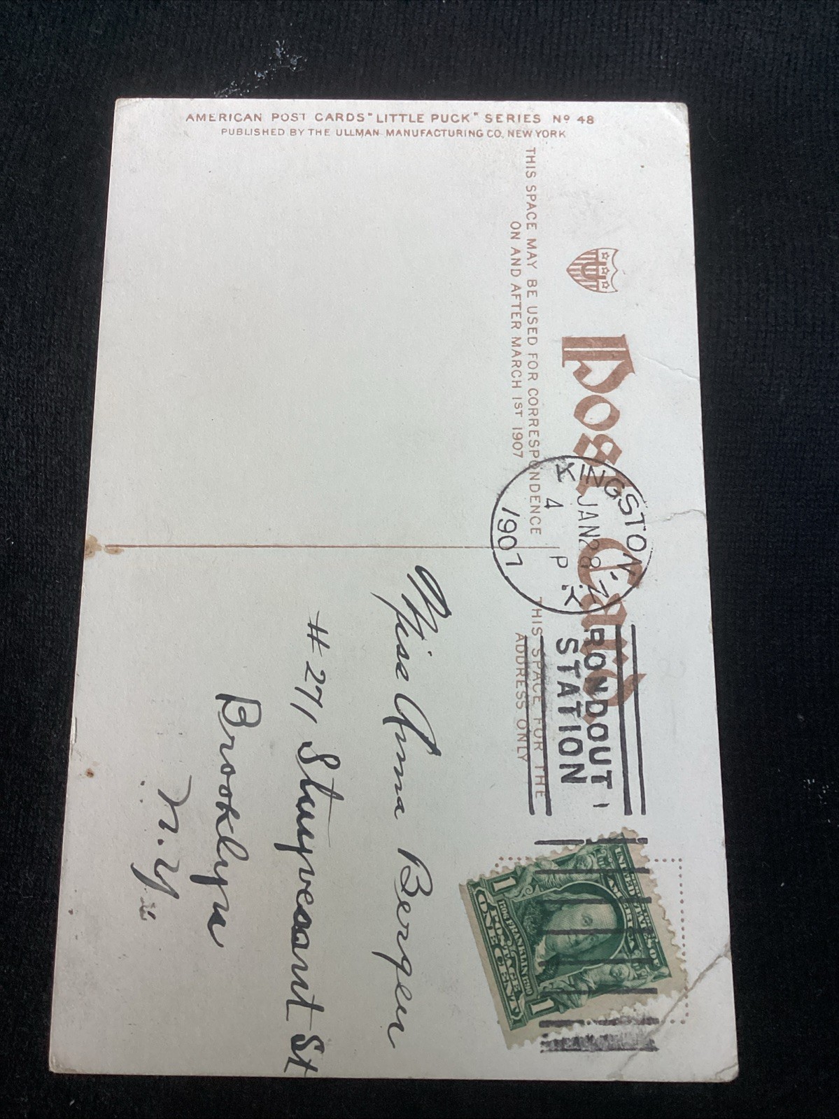 Vintage Valentine’s Day postcard melt your frozen heart Cupid fire 1907 Antique