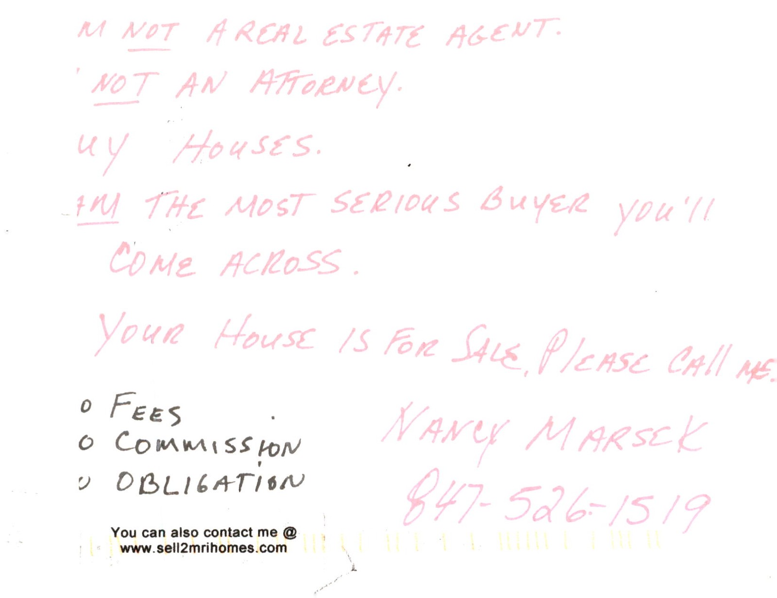 Nancy Marsek, Home Buyer, Round Lake Beach, IL, 2002 Postcard