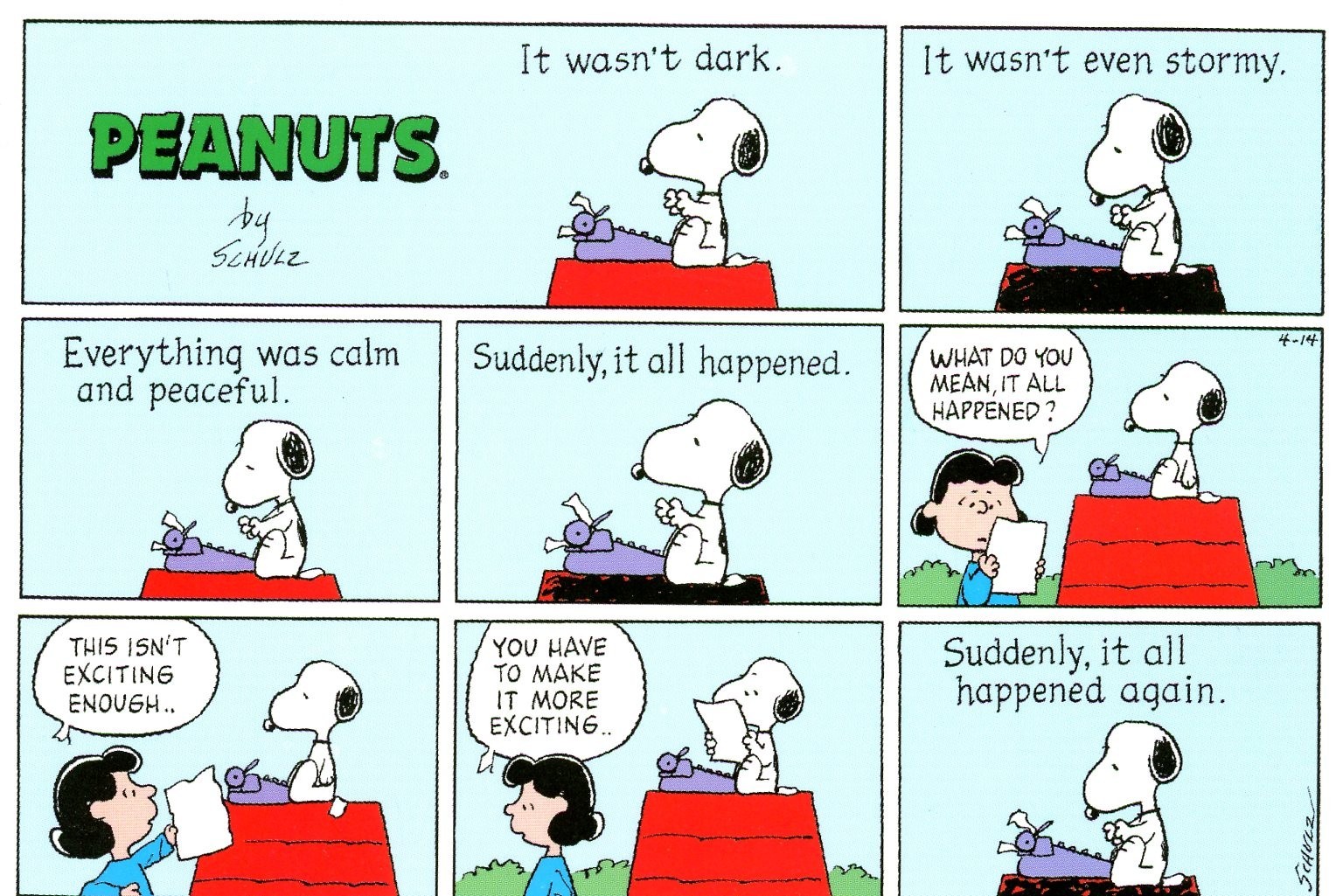 Snoopy at His Typewriter, from Peanuts by Charles Schulz, 2026 –New POSTCARD