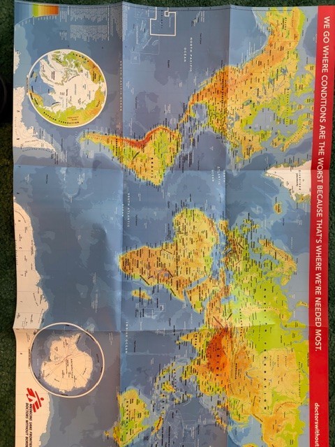 Doctors Without Borders Medecins Sans Frontieres 2026 World Map-25″ X 17″