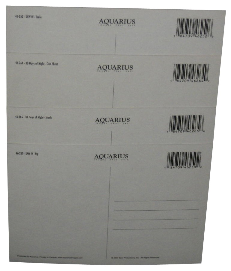30 Days of Night & Saw IV Scary Horror Movie (2007) Aquarius Postcard Lot
