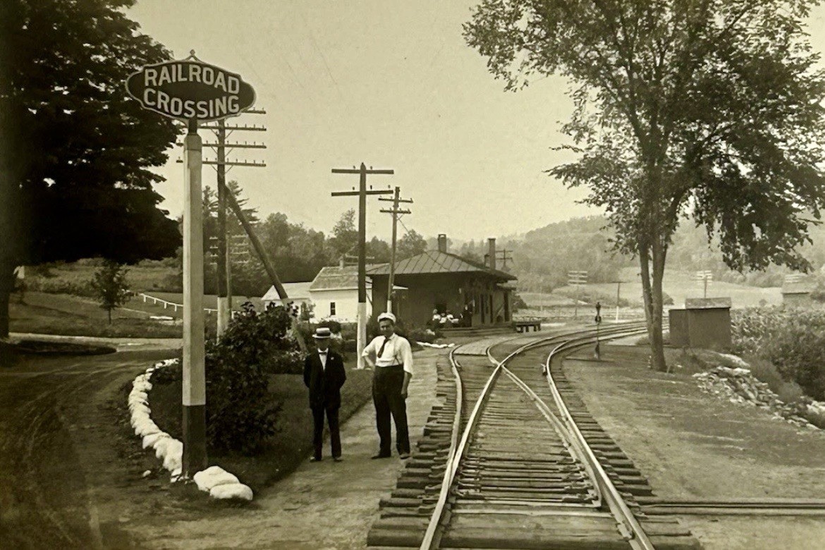 RPPC Reprint Postcard Railroad Train East Litchfield Connecticut B474