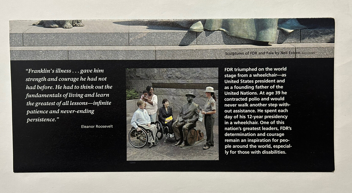 Franklin Delano Roosevelt Memorial National Park Unigrid Brochure Washington DC