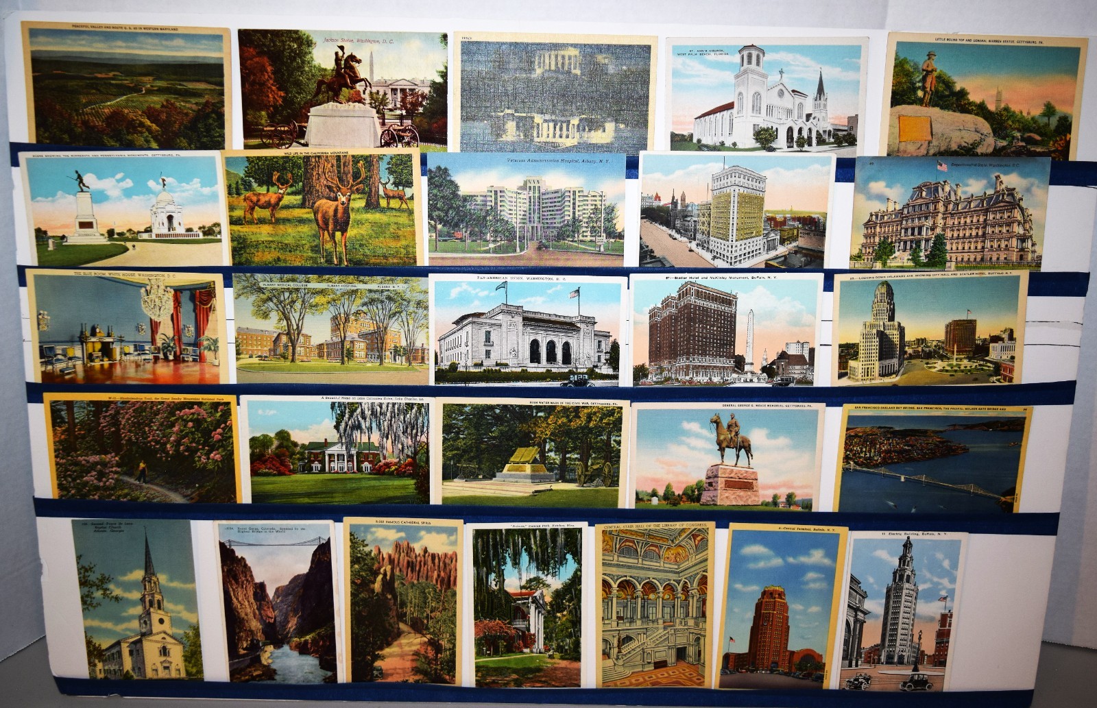 100 POSTCARDS LINEN & WHITE BORDER-UNUSED/UNPOSTED SWEEPSTAKES & NEW COLLECTORS
