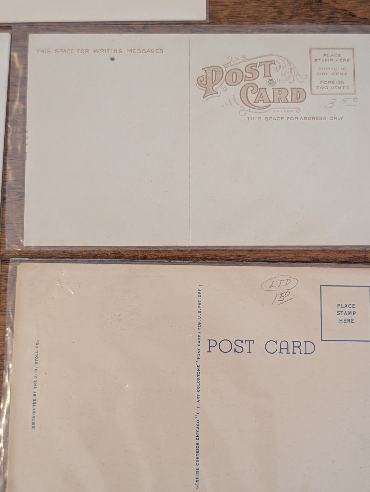 Lot 7 Unused Vintage Postcards Protective Sleeves 1940s Yellowstone Illinois
