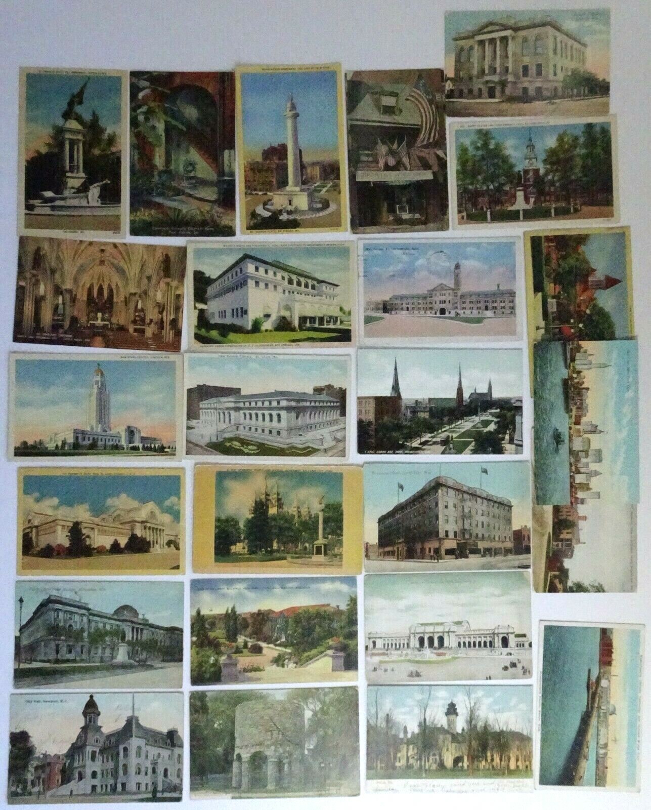 Vintage Postcard Lot of 25 Architecture Buildings Bridges Ocean in Sleeves