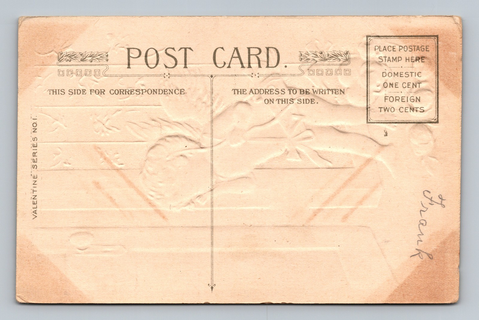 Valentine’s Day Cupid Listening at Doorway Eavesdropping Echo Gold Postcard