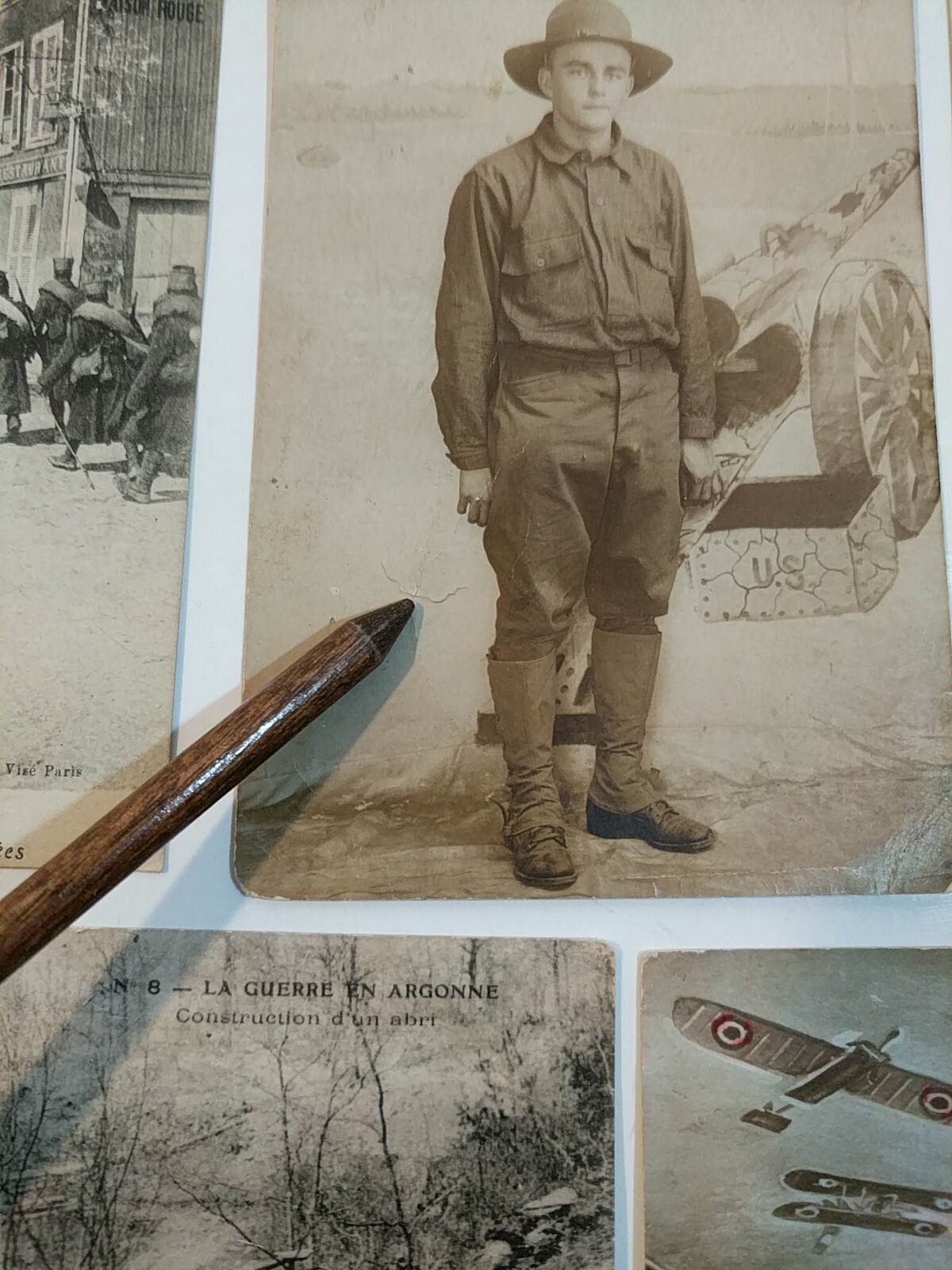 Lot 6 WWI Postcards La Guerre en Argonne Chasers of Africa Burnhaupt Buyer Bonds