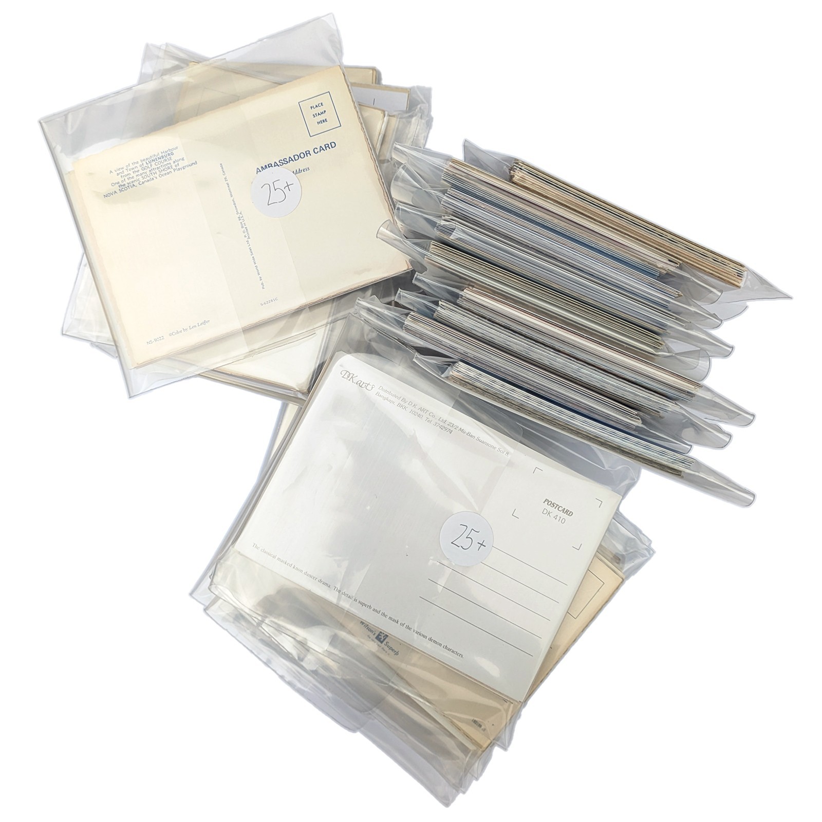 25 Unused 4×6 Postcards Lot – Unposted Bulk Continental – Blank Old Vintage