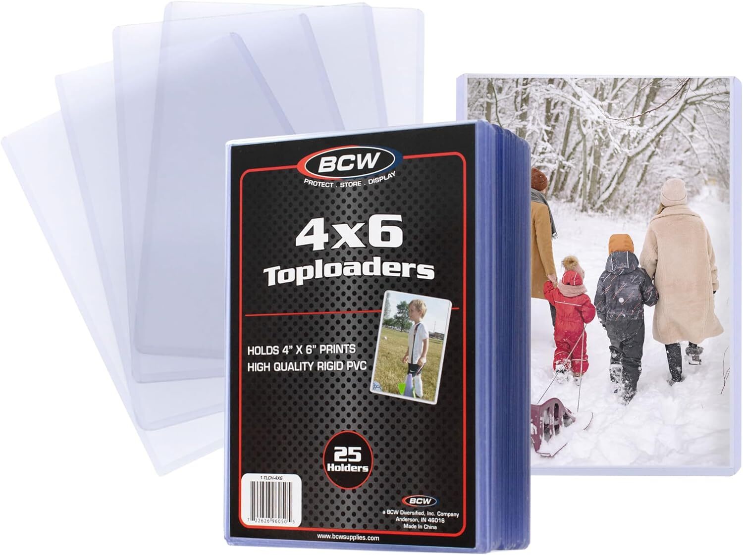 BCW 4×6 Post Card & Photo Top Loaders | Rigid PVC Sleeves | 25 Pack | Clear