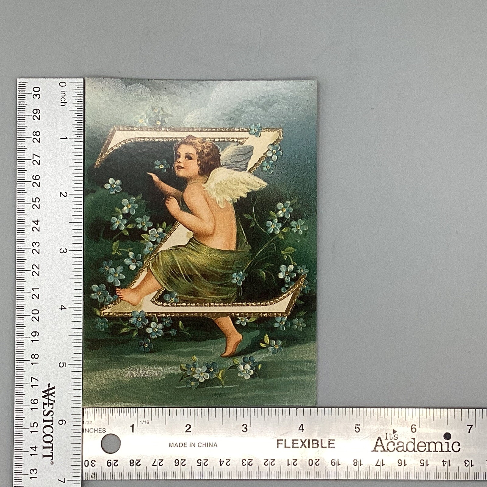 Clapsaddle Z Letter VTG Forget Me Not Alphabet Victorian Cherub Angel Postcard