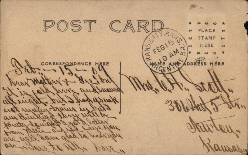 Men Kansas City, Missouri MO Studio Photo of Man KS Original Vintage RPPC