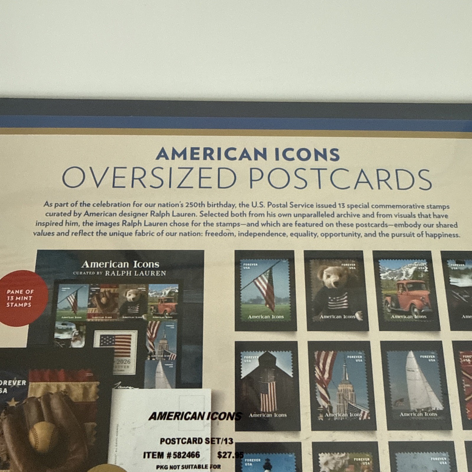 POLO RALPH LAUREN USA American Icons Oversized Postcards Set 1776 ⭐️ 2026