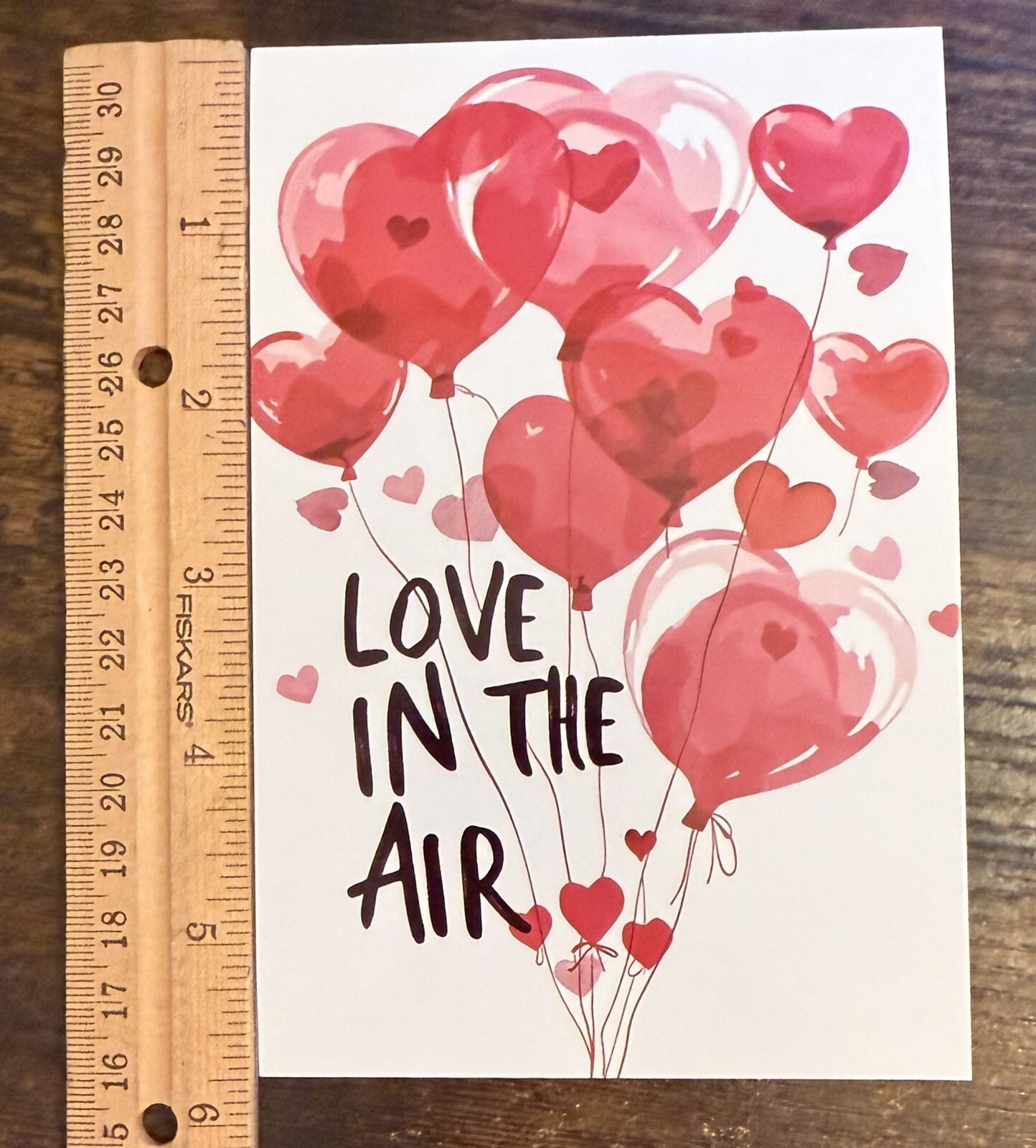 Love In The Air Heart Balloons Valentine #4859 Postcard Card Ephemera Journal