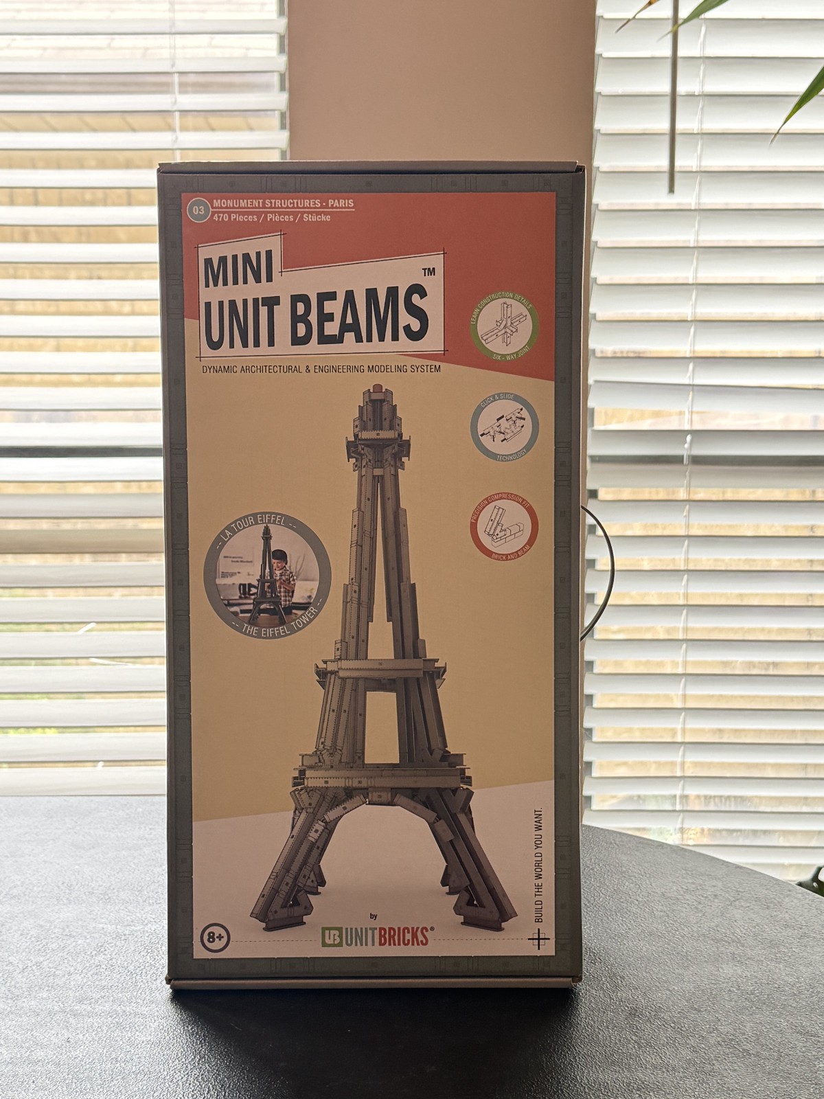 Unit Bricks Mini Unit Beams Eiffel Tower Kids 470pc Gray New STEM Building Kit