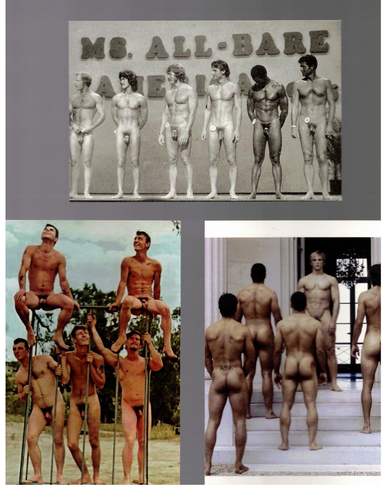 Lot / POSTCARD Prints / 3 items / Groups of Men / 1 / As is