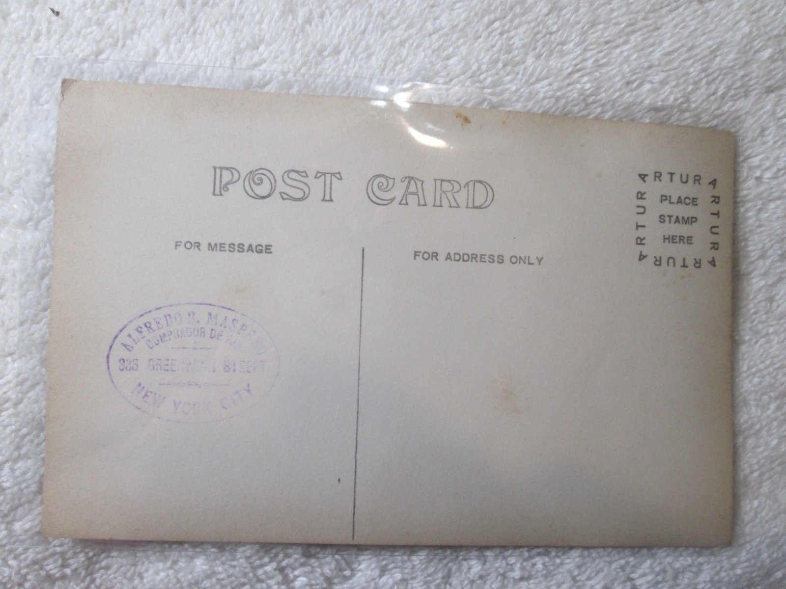 Antique RPPC Alfredo Maspero Garlic Buyer New York Photo Postcard Unused