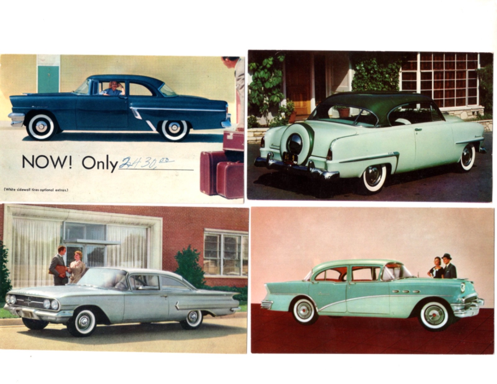 ANTIQUE AUTO, 1950’s, LOT OF 36 VINTAGE POSTCARDS (BL117)