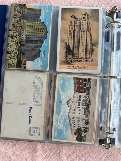 58 Postcards 1906-1940s in Plastic Sleeves. Some unused