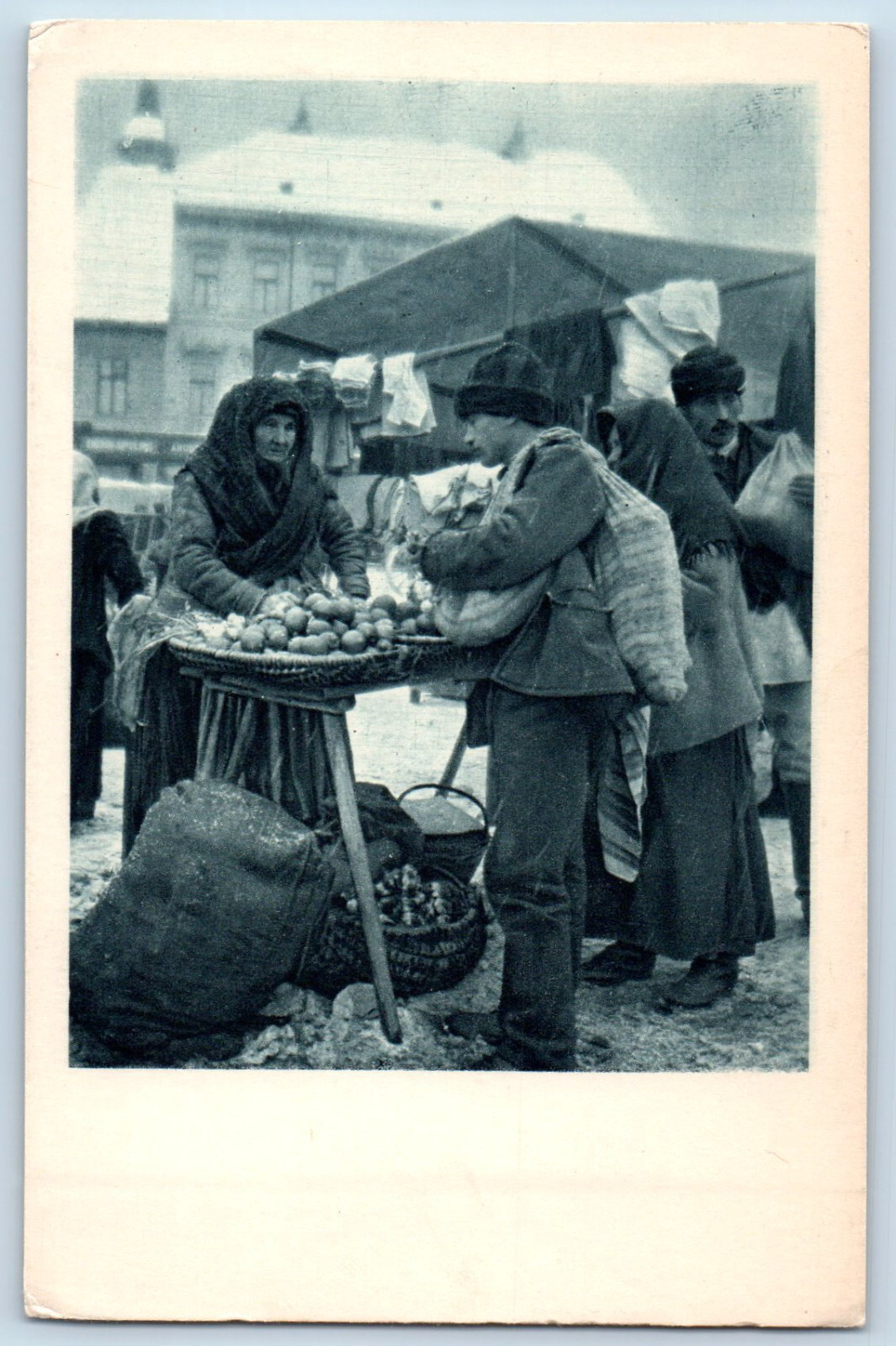 Postcard Lemon Citrus Seller Vendor and Buyer c1930’s Vintage Unposted
