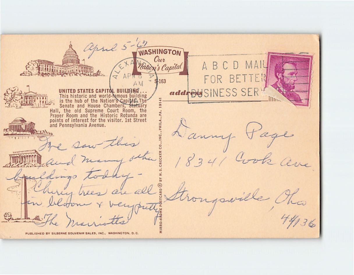 Postcard United States Capitol Building Washington DC USA