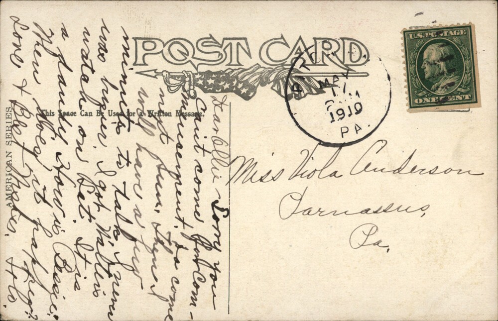 Vintage Magnet Postcard 1910 Pennsylvania American Series