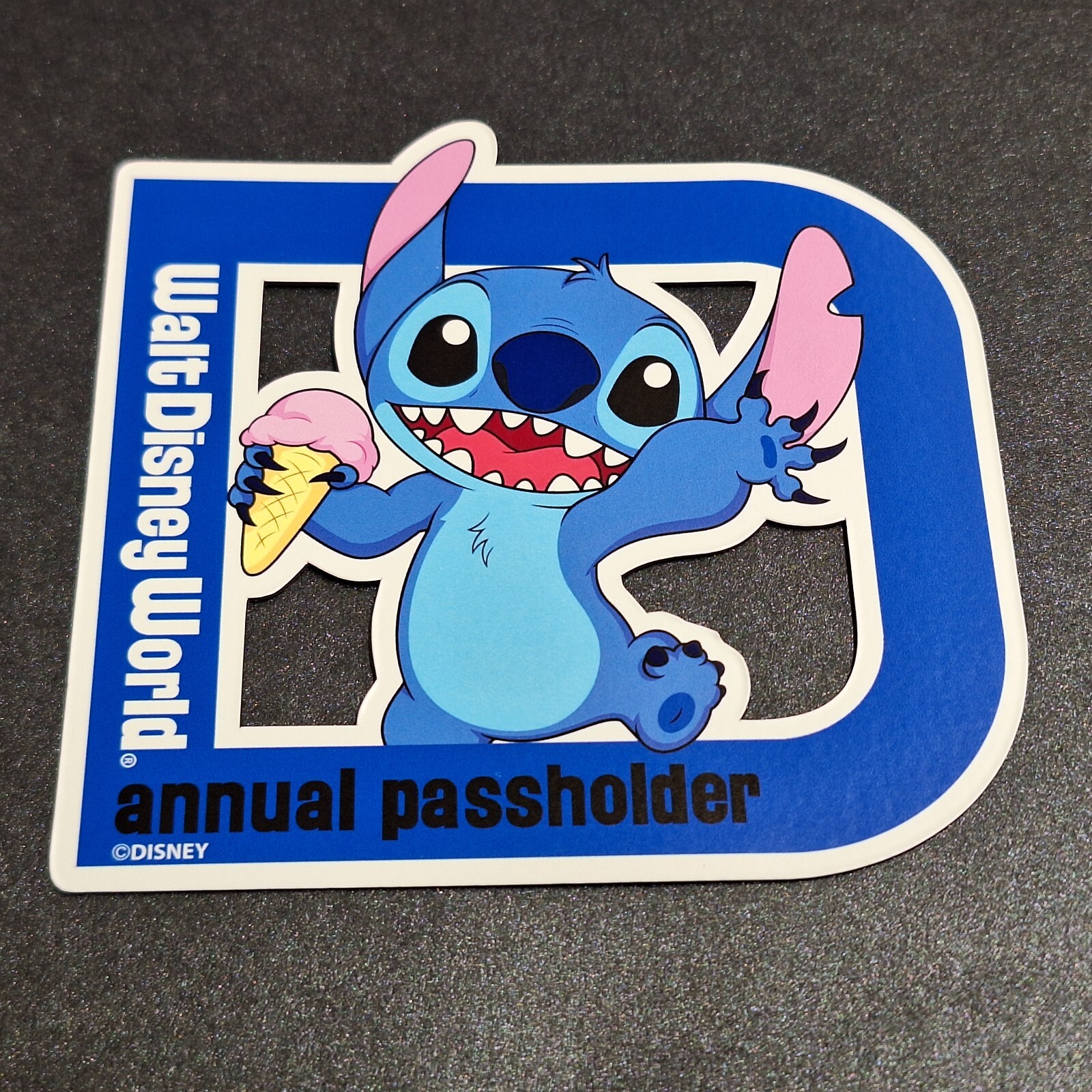 Aftermarket Walt Disney Annual Passholder featuring Stitch in D magnet format