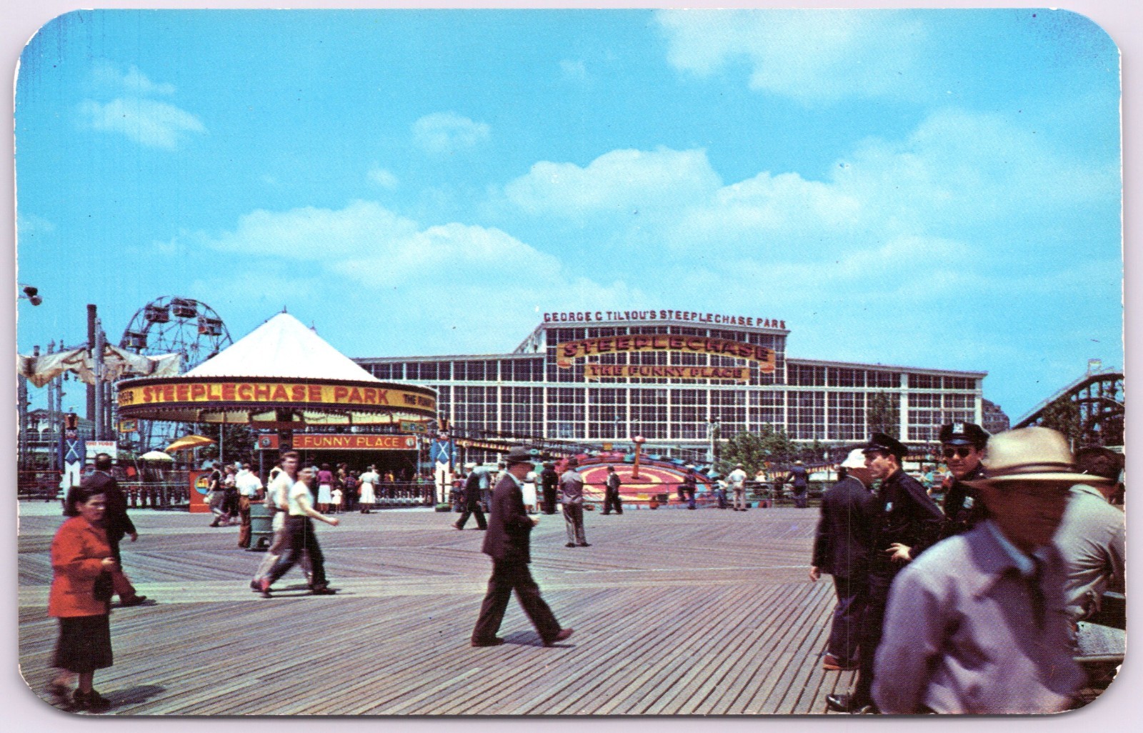 Postcard NY Coney Island New York Steeplechase Park Amusement Rides D137