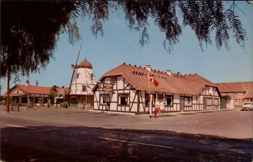 Solvang,CA Danish Building Santa Ynez Valley Town California Postcard