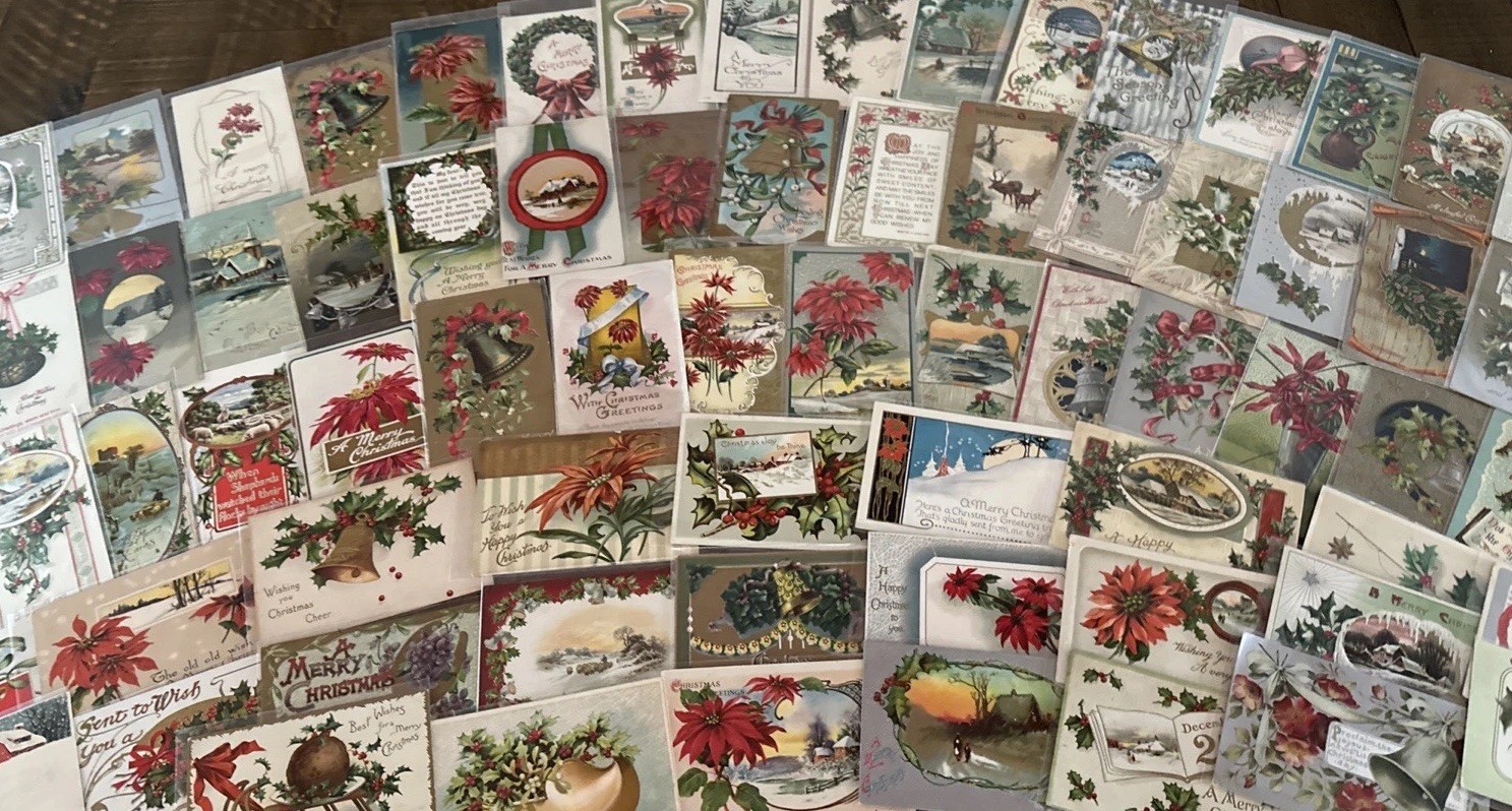 Big Quality ~Lot of~100 Antique Christmas~Postcards~Early 1900’s~ in sleeves