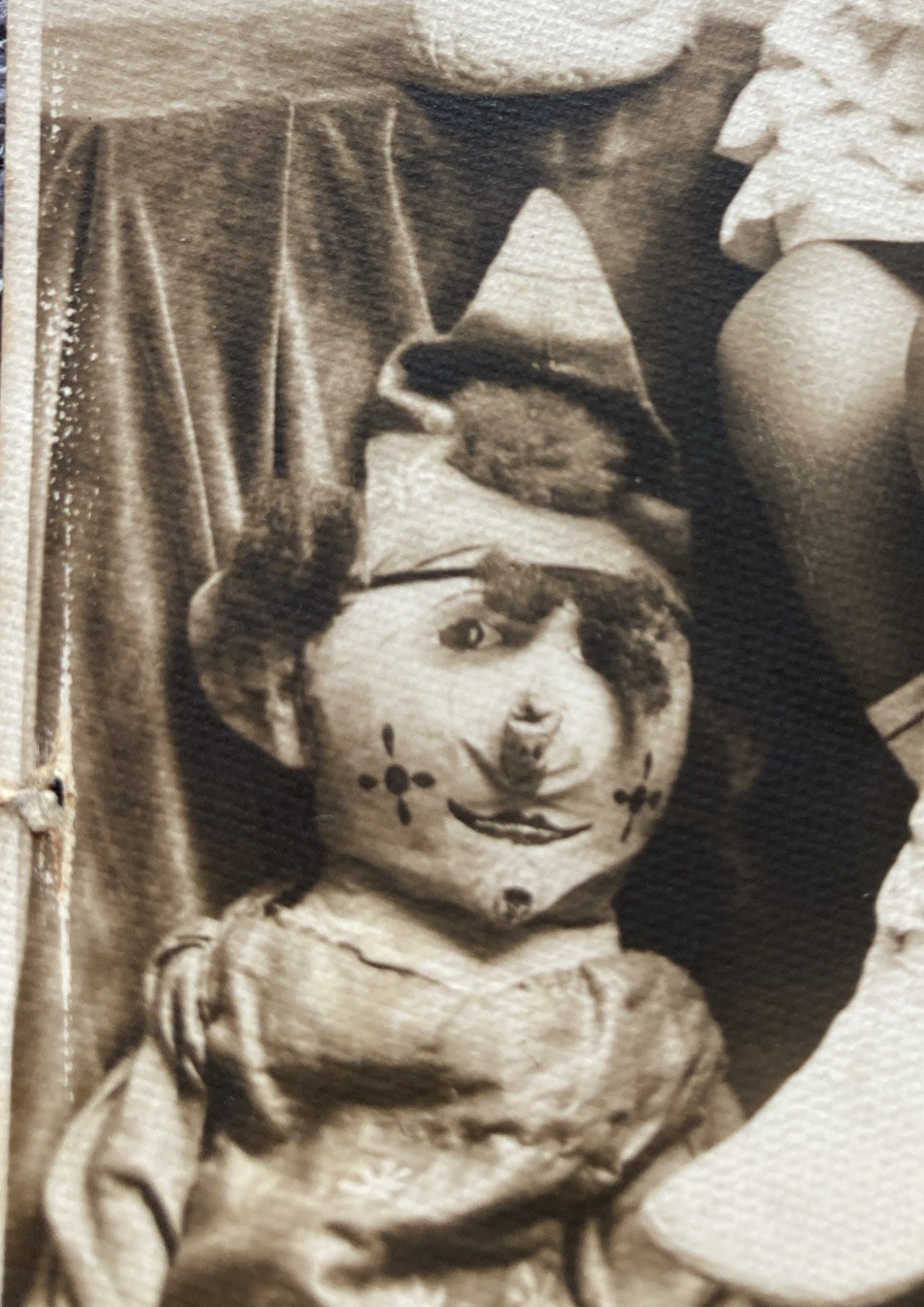 Little Girl With A Creepy Scared Doll RPPC Postcard