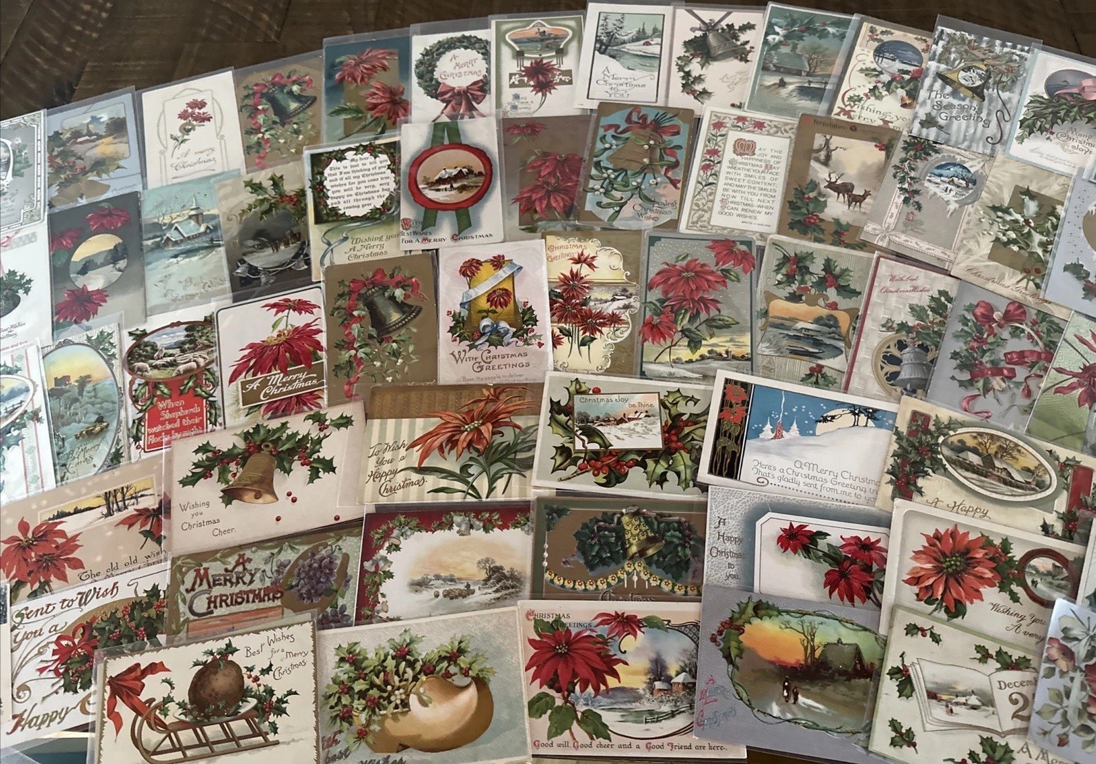 Big Quality ~Lot of~100 Antique Christmas~Postcards~Early 1900’s~ in sleeves