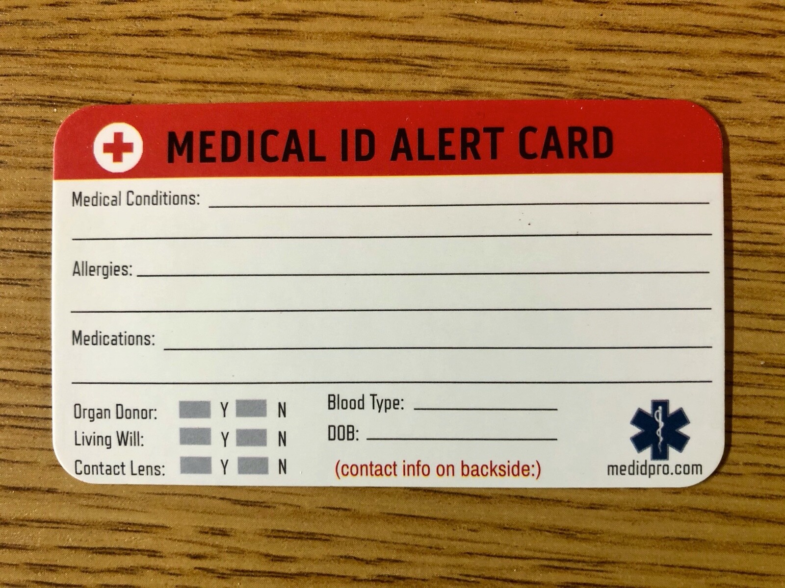 3PK-Emergency Medical ID Wallet Card for Medical Alert ID bracelet+Luggage Tags.