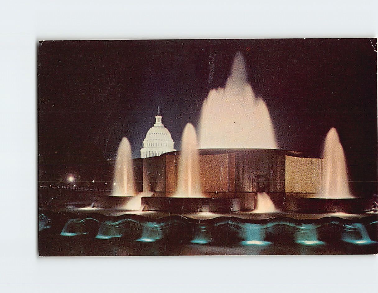 Postcard The United States Capitol at Night Washington DC USA North America