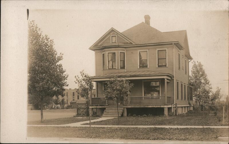 Two-Story House Original Vintage Real Photo Postcard RPPC