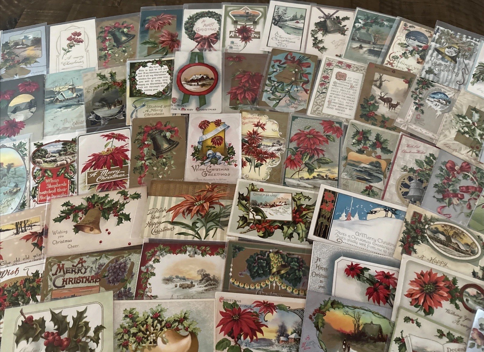 Big Quality ~Lot of~100 Antique Christmas~Postcards~Early 1900’s~ in sleeves