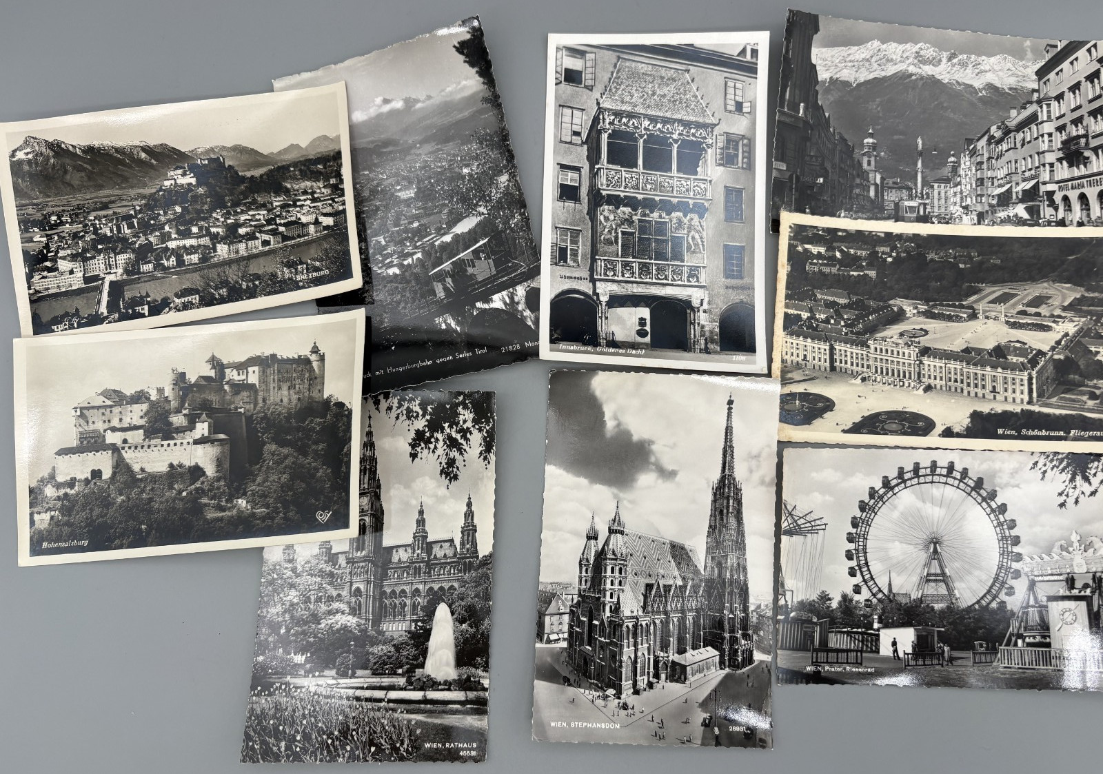 Lot of 9 Vintage Austria Postcards Various Photographs Black & White